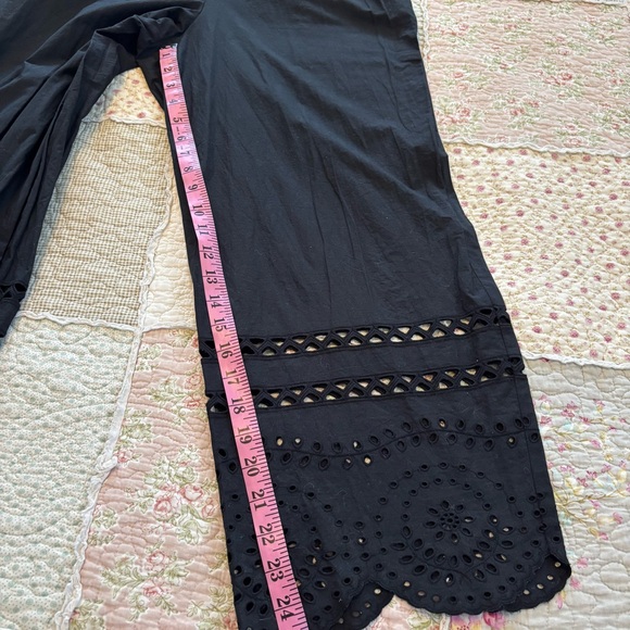 Madewell Eyelet Frilled-Strap Jumpsuit Black Women’s Size 10 Button Bodice Chic - Picture 11 of 16